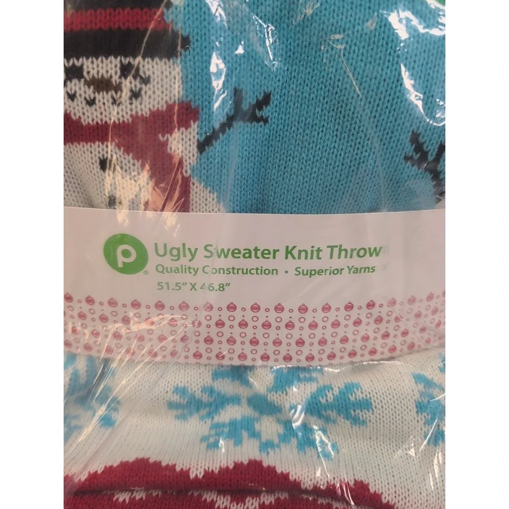 NWT Christas‎ Ugly Sweater Knit Throw Blanket
